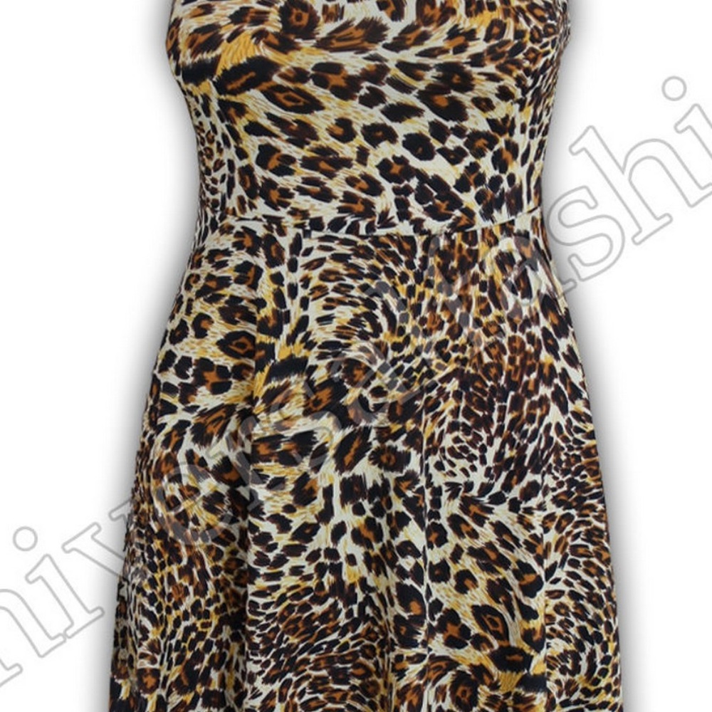 Brave Soul slinky fit & flare leopard print dress - Picture 4 of 4